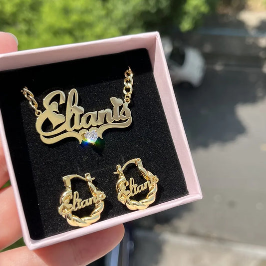 Custom Name Jewelry Set