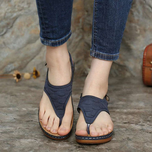 Women's Solid Open Toe Summer Flats - neighborhoodonlinemall