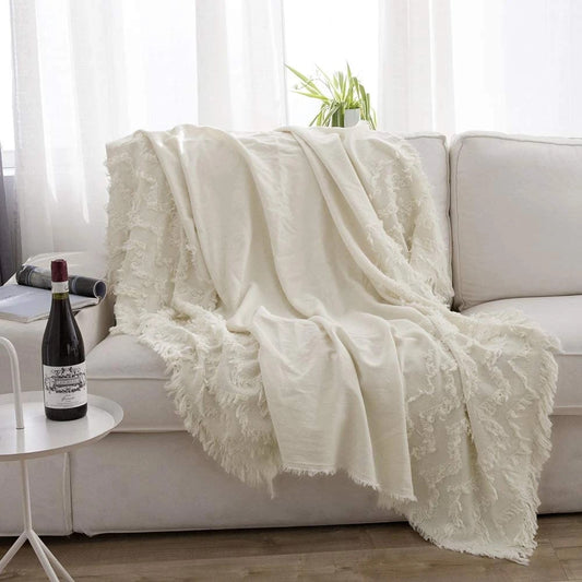 Multiple Use Warm Throw Blanket with Tassels - neighborhoodonlinemall