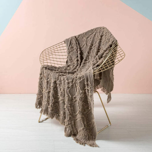 Warm Throw Blanket with Tassels - neighborhoodonlinemall